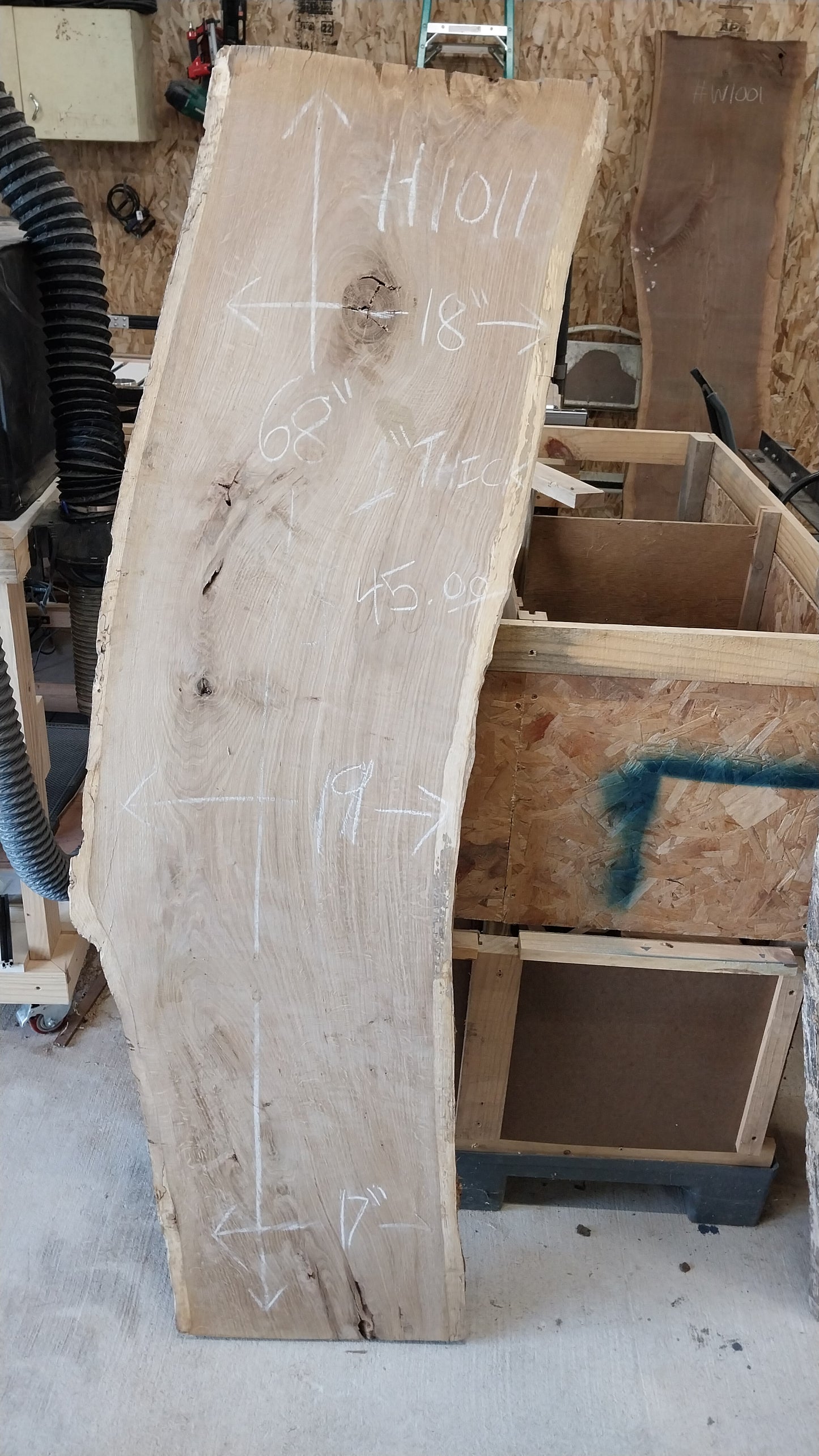 Hickory Slab H1011 68x18x1 (Planed)